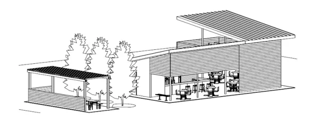 Second architectural drawing of the Labatt Brewery tasting area