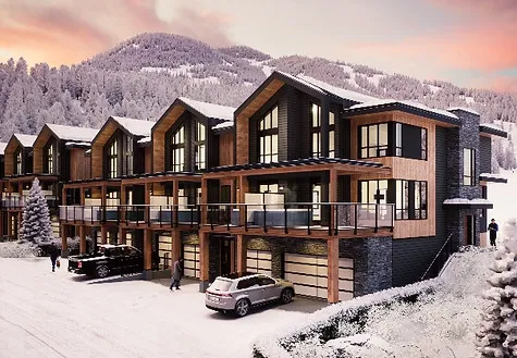 Modern residential structure in a mountain setting
